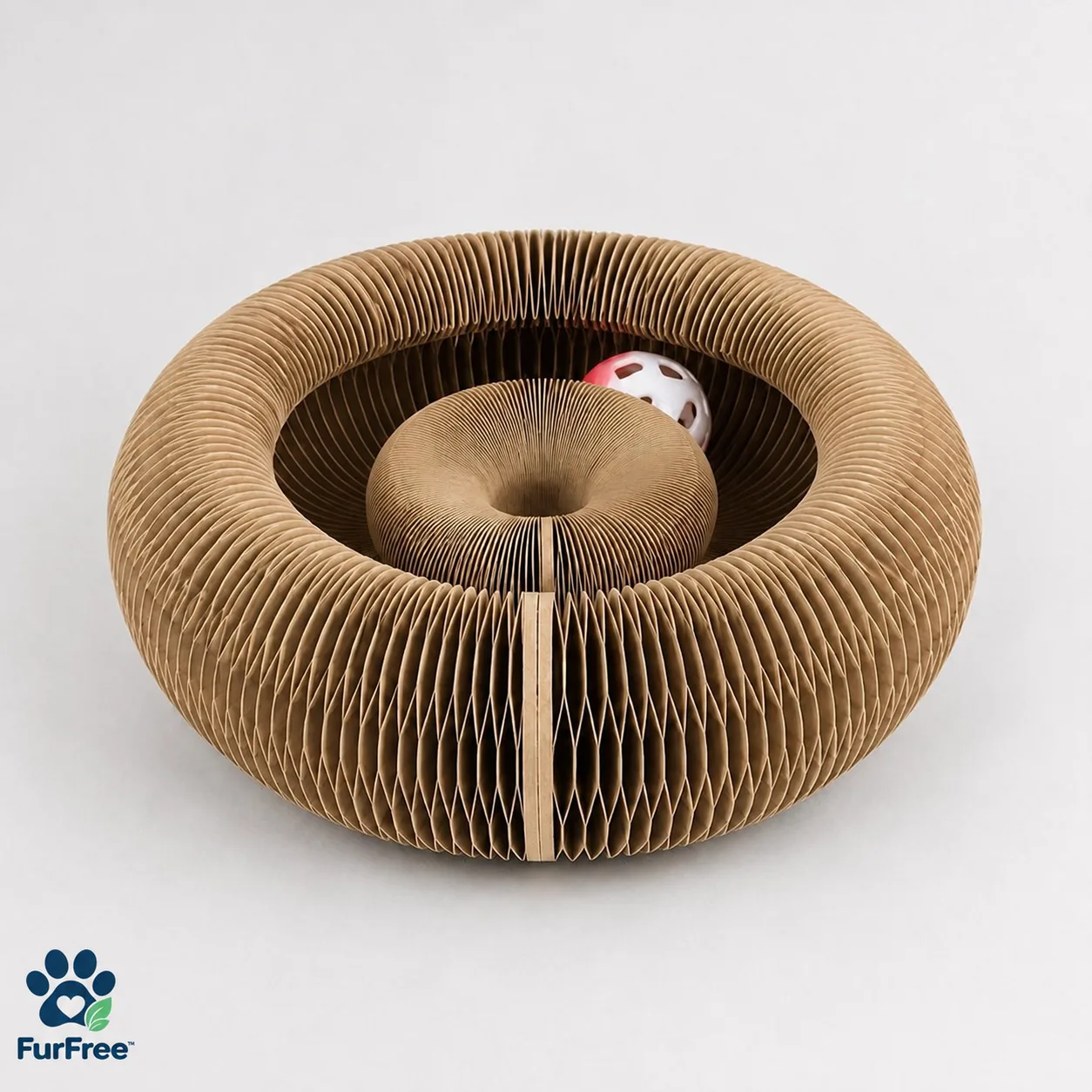 FurFree circular cat scratcher
