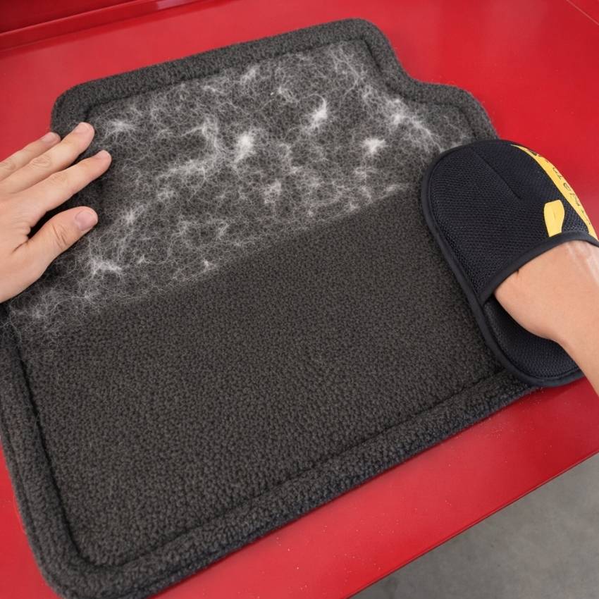 Pet hair on a car mat