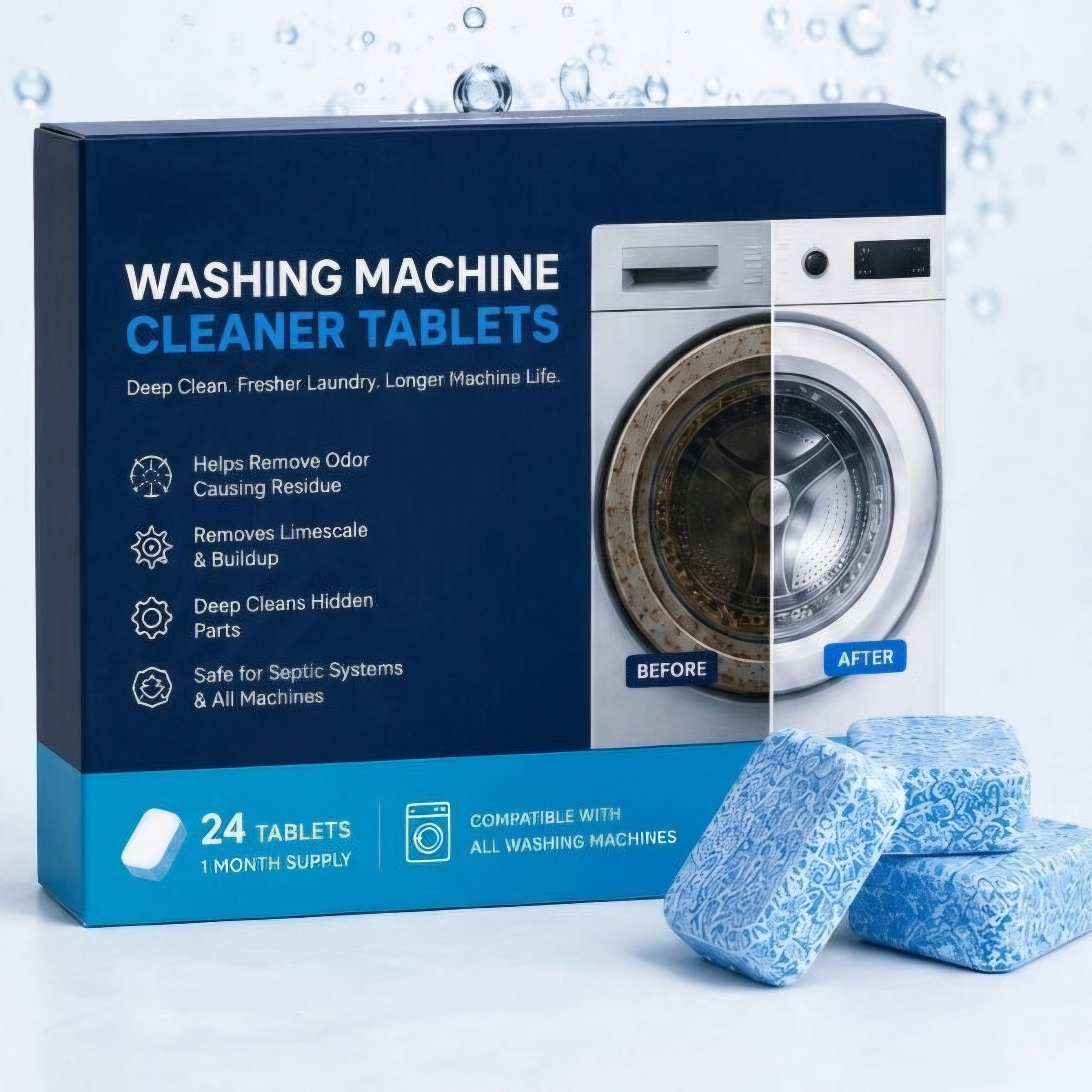 Washing machine cleaner 24 tablet package