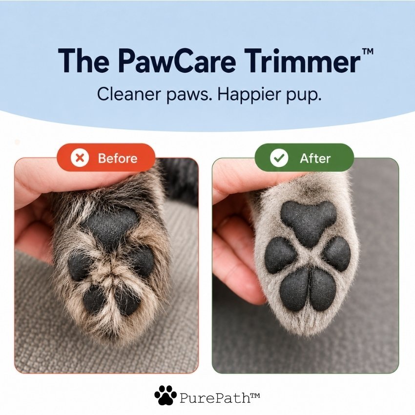 Before and after paw grooming
