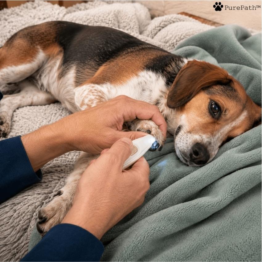 Precision paw trimming demonstration