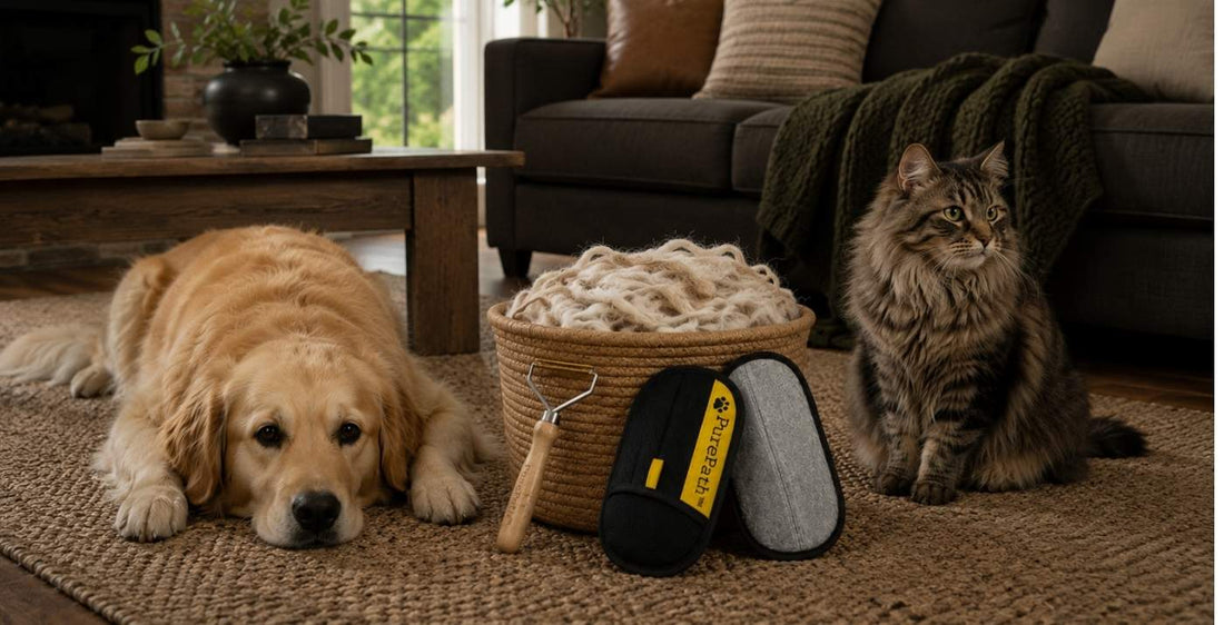 Pet home with FurFree reusable cleaning products